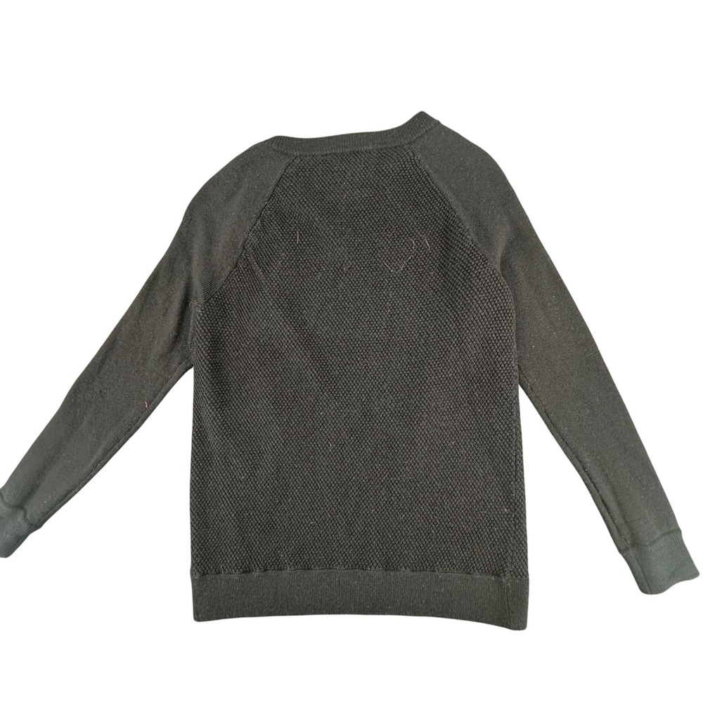 Vince Textured Knit leather Asymmetrical zip navy sweater Womens XS - Picture 3 of 9